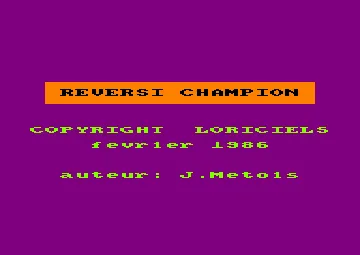 Reversi Champion (F) (1986) screen shot title